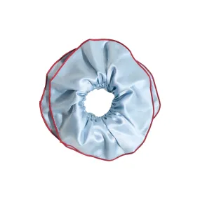 "Maxi Flower" Double-Layer Oversized Silk Scrunchie - Pastel Blue "Maxi Flower" Double-Layer Oversized Silk Scrunchie - Pastel Blue