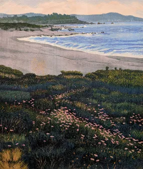 "River Beach" - Reduction Woodcut Print on Paper by Gordon Mortensen "River Beach" - Reduction Woodcut Print on Paper by Gordon Mortensen