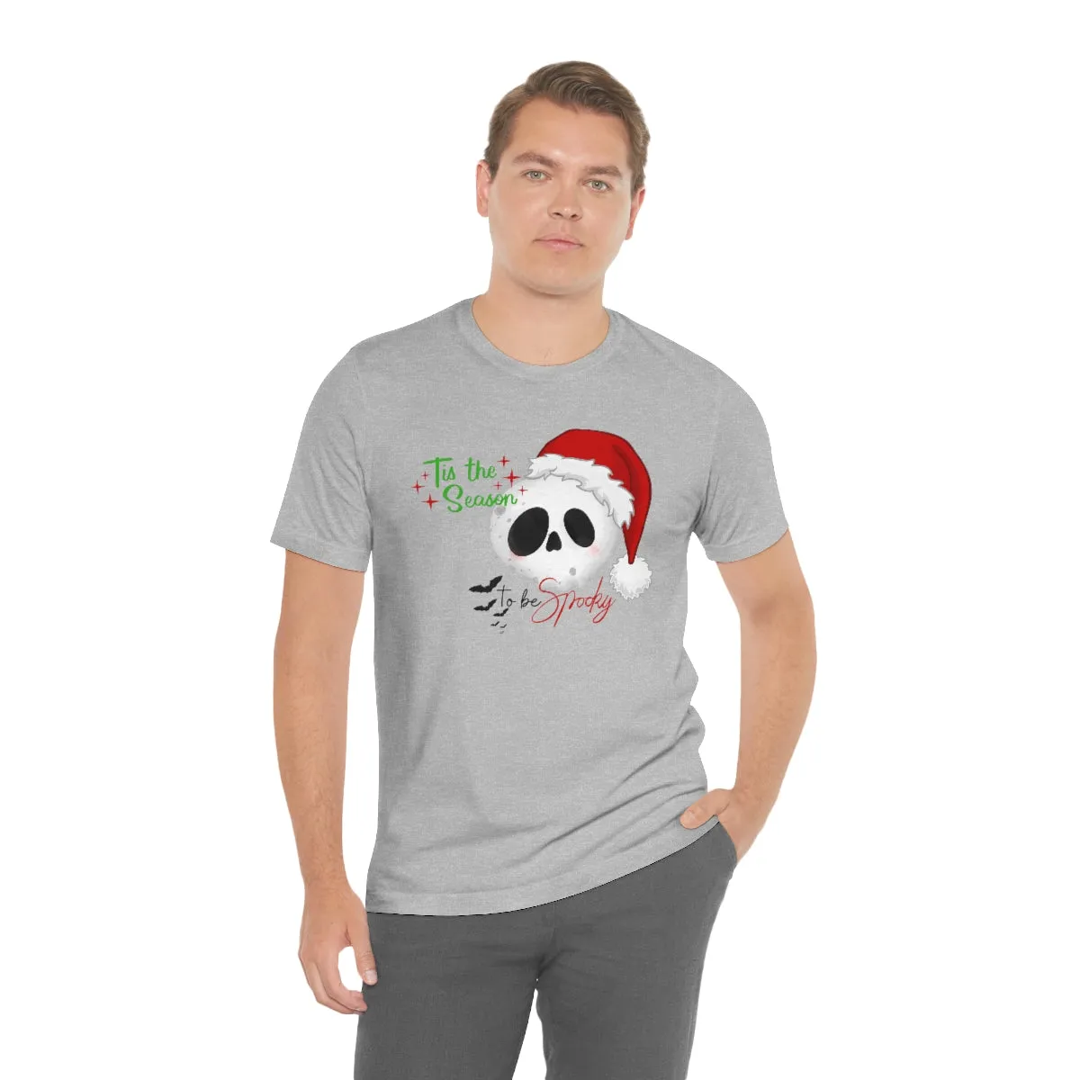 "Tis the Season to be Spooky'" Skull Santa Christmas Tee - Unisex Shirt