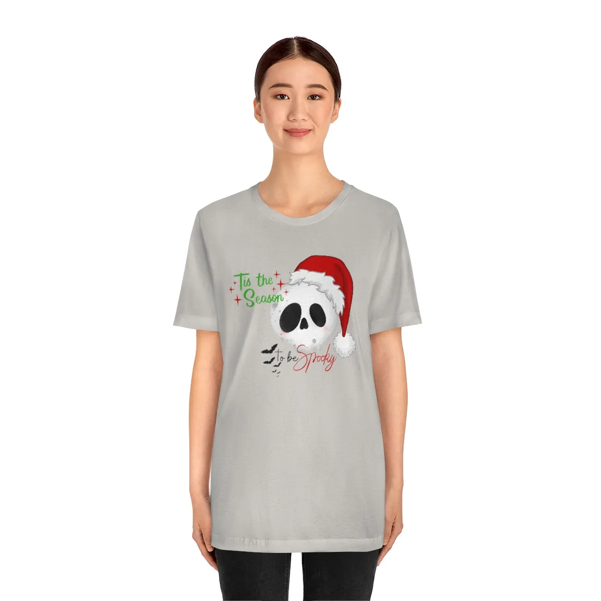 "Tis the Season to be Spooky'" Skull Santa Christmas Tee - Unisex Shirt