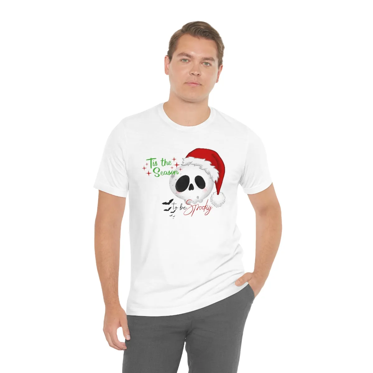"Tis the Season to be Spooky'" Skull Santa Christmas Tee - Unisex Shirt