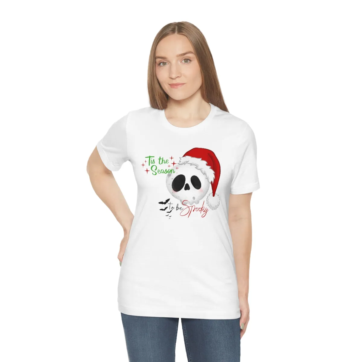 "Tis the Season to be Spooky'" Skull Santa Christmas Tee - Unisex Shirt