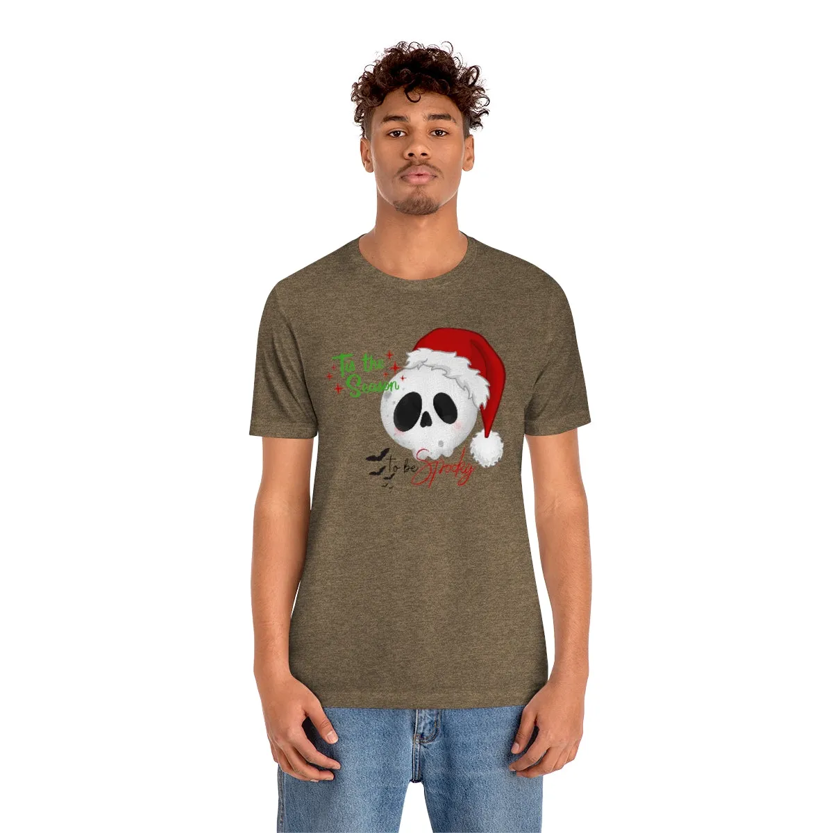 "Tis the Season to be Spooky'" Skull Santa Christmas Tee - Unisex Shirt