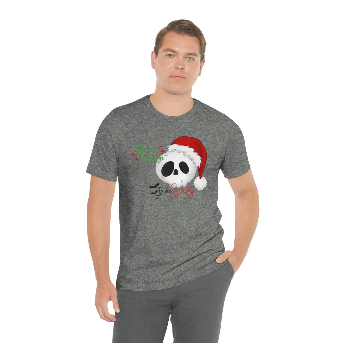 "Tis the Season to be Spooky'" Skull Santa Christmas Tee - Unisex Shirt