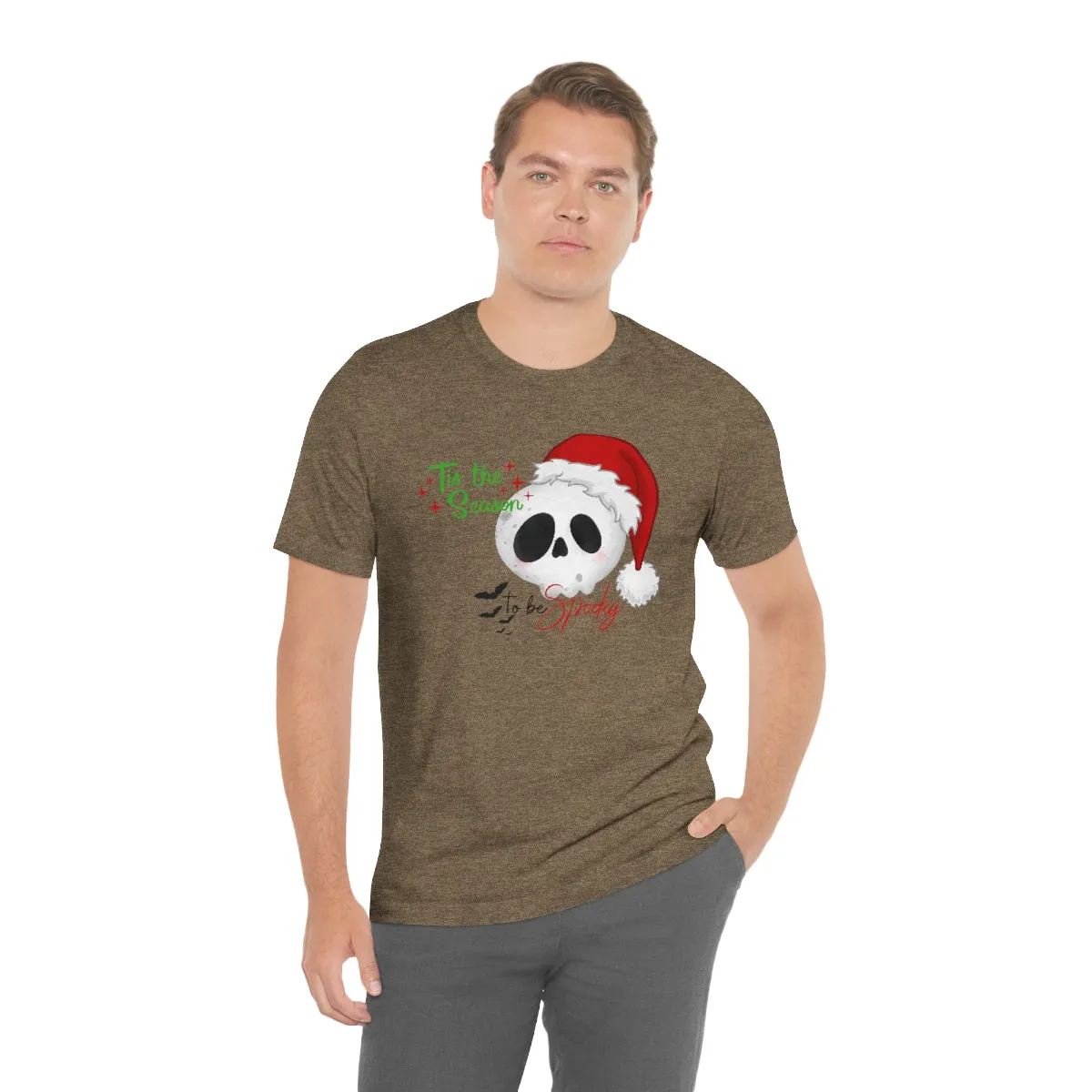 "Tis the Season to be Spooky'" Skull Santa Christmas Tee - Unisex Shirt