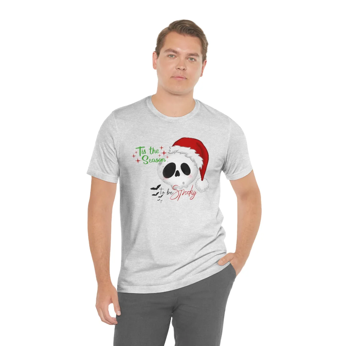 "Tis the Season to be Spooky'" Skull Santa Christmas Tee - Unisex Shirt