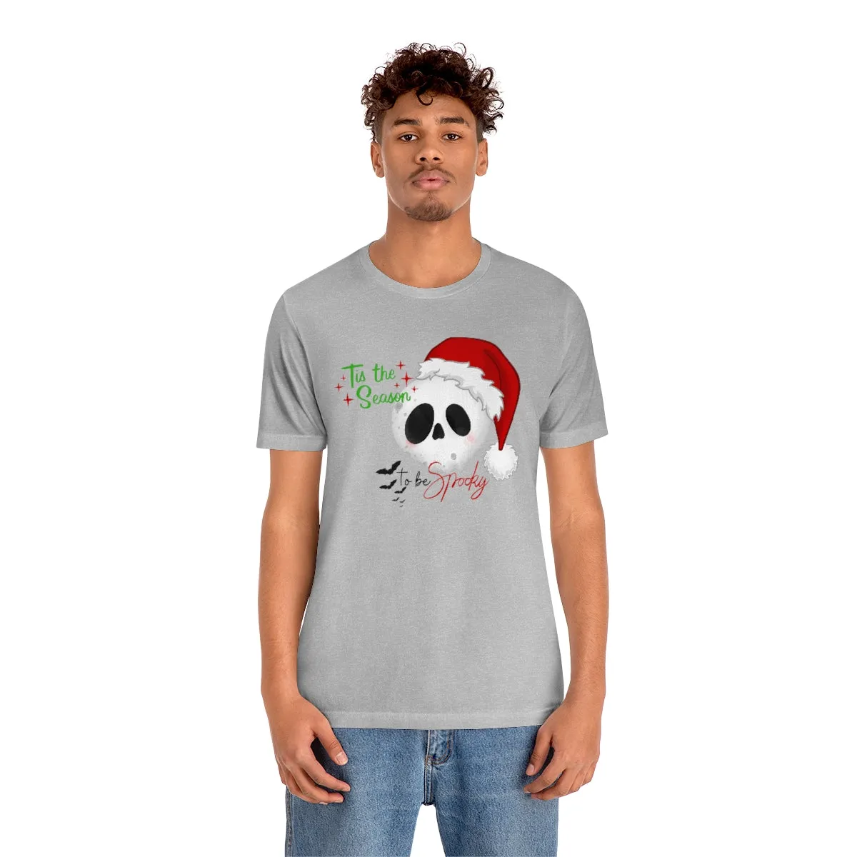 "Tis the Season to be Spooky'" Skull Santa Christmas Tee - Unisex Shirt