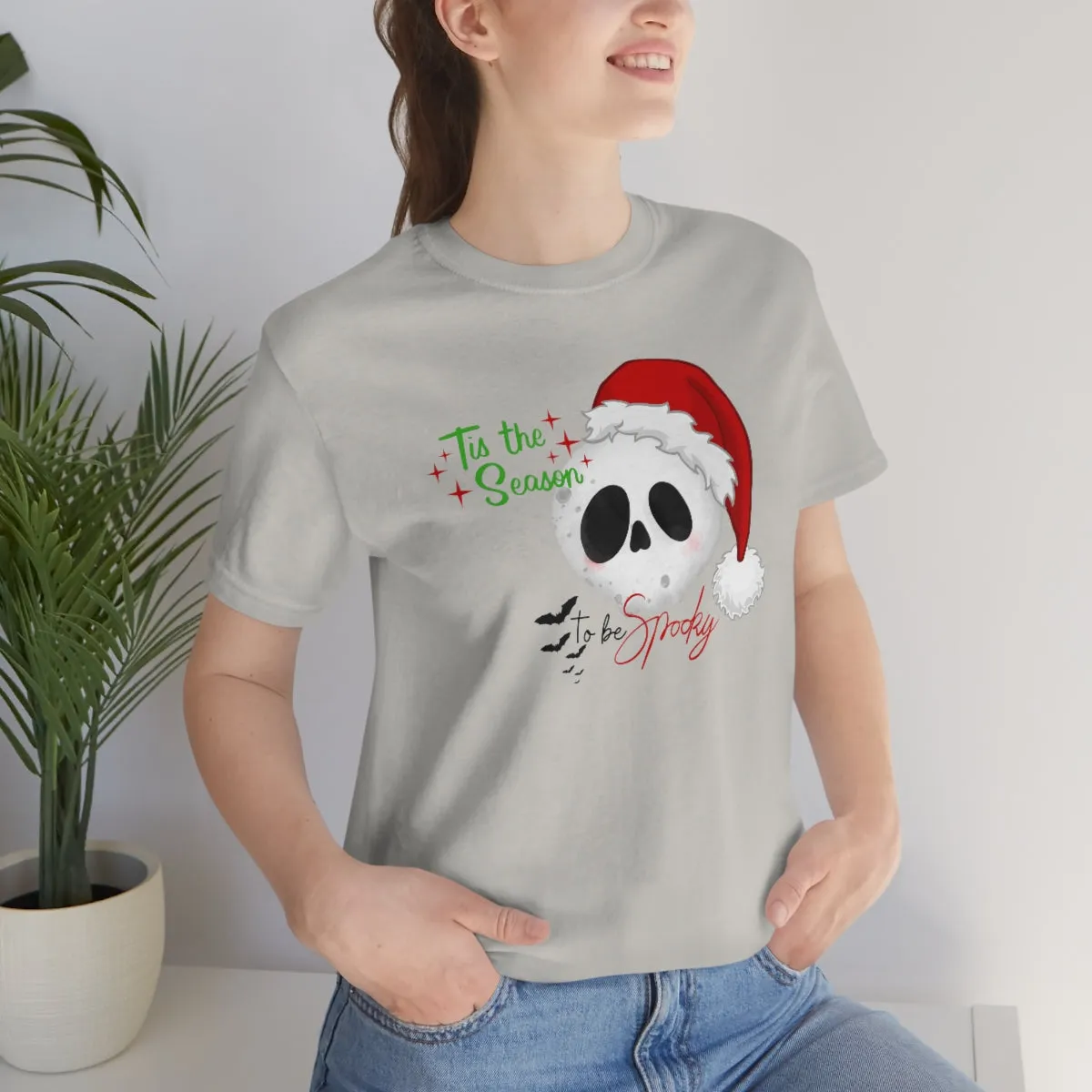 "Tis the Season to be Spooky'" Skull Santa Christmas Tee - Unisex Shirt