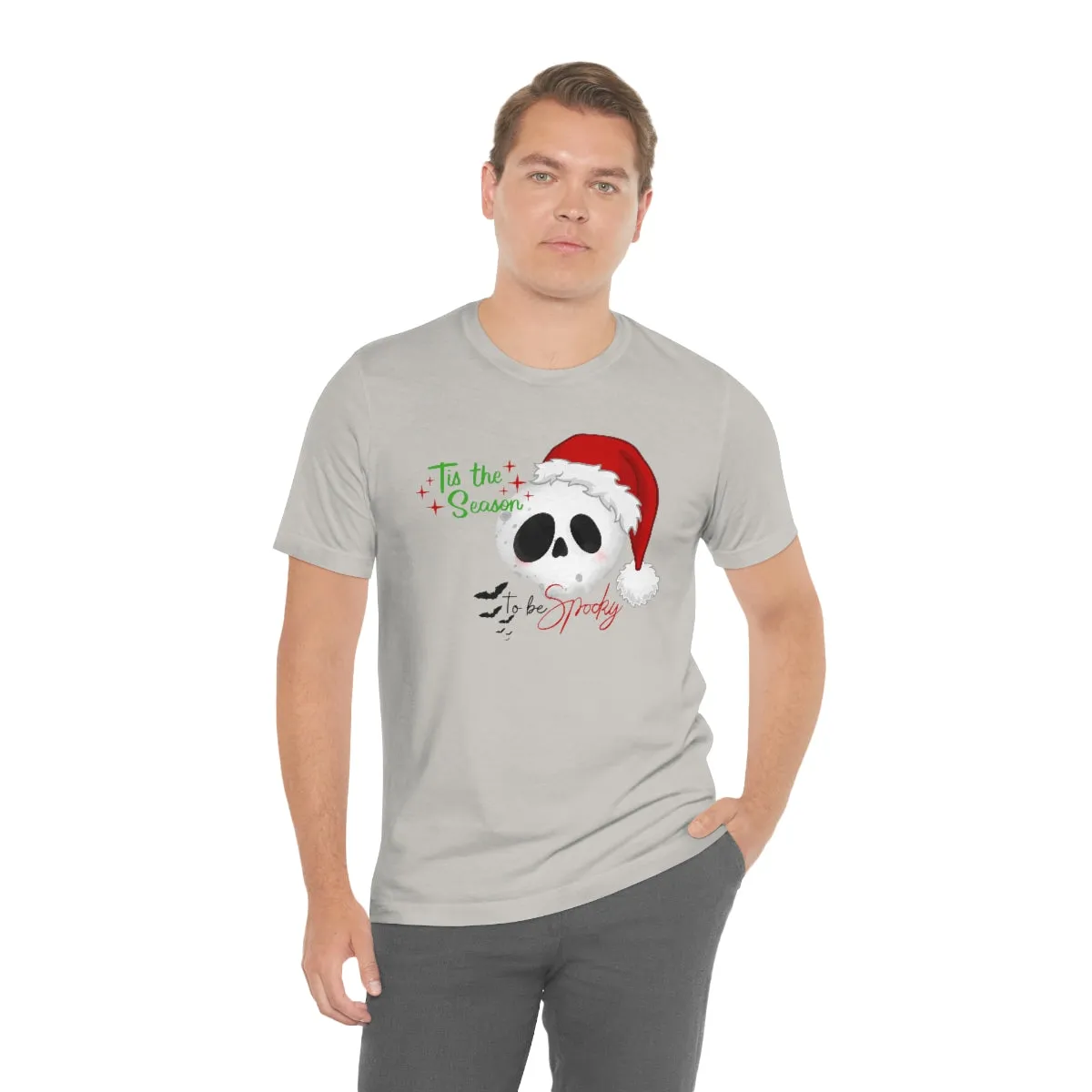 "Tis the Season to be Spooky'" Skull Santa Christmas Tee - Unisex Shirt