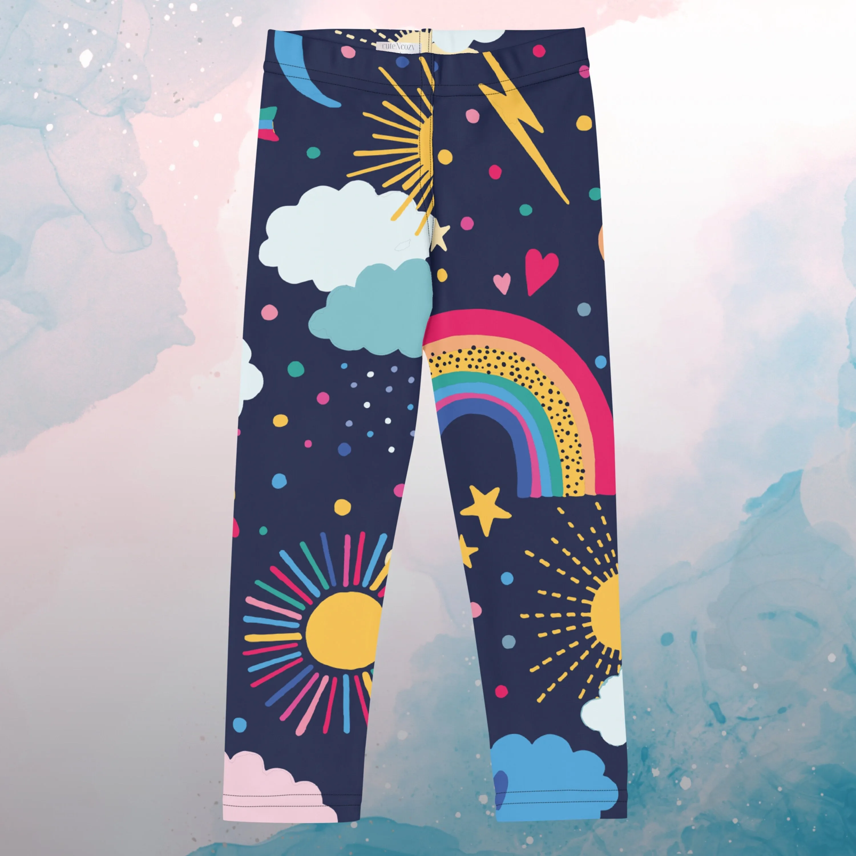 Rainbows and Rain Clouds Weather Themed Kid's Leggings