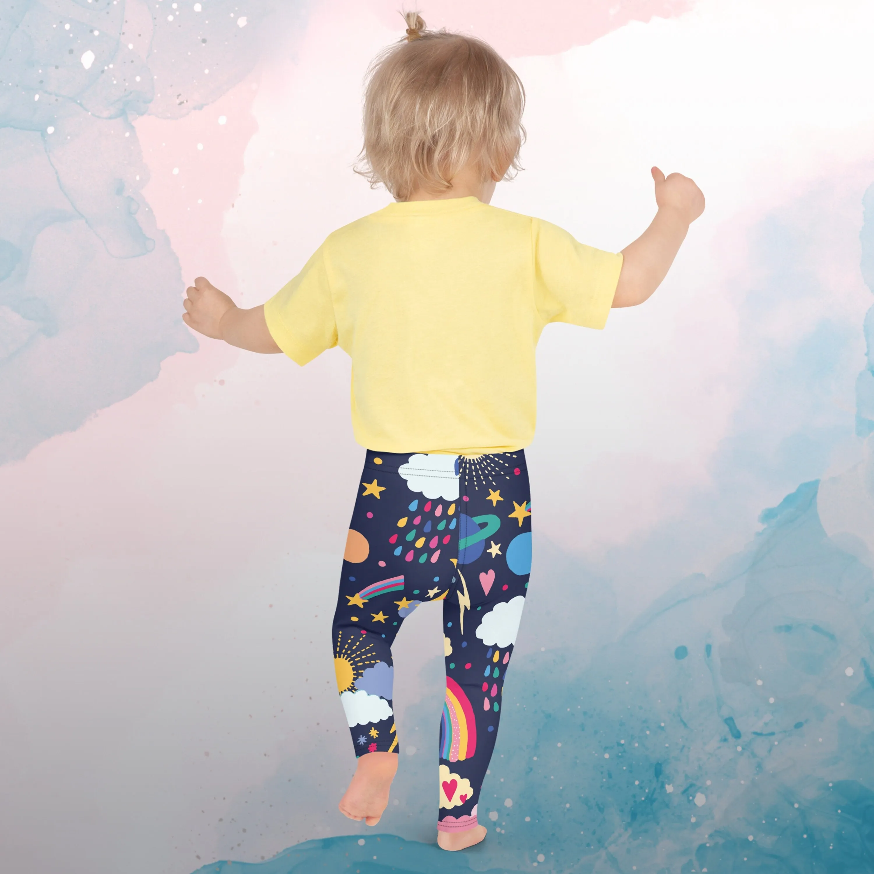 Rainbows and Rain Clouds Weather Themed Kid's Leggings