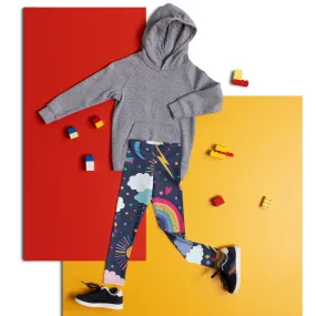 Rainbows and Rain Clouds Weather Themed Kid's Leggings Rainbows and Rain Clouds Weather Themed Kid's Leggings