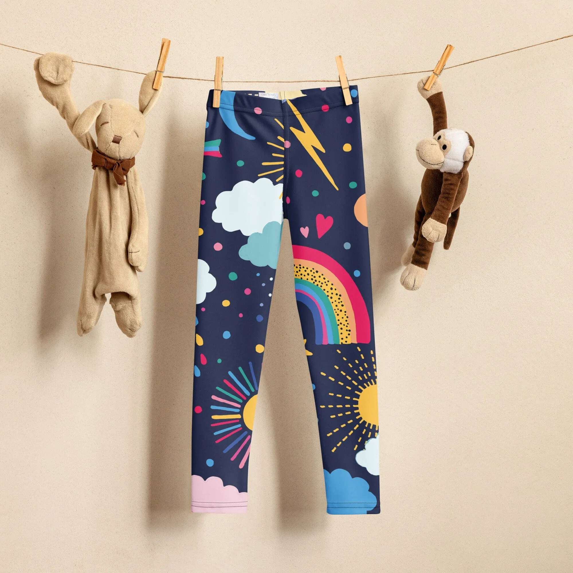Rainbows and Rain Clouds Weather Themed Kid's Leggings