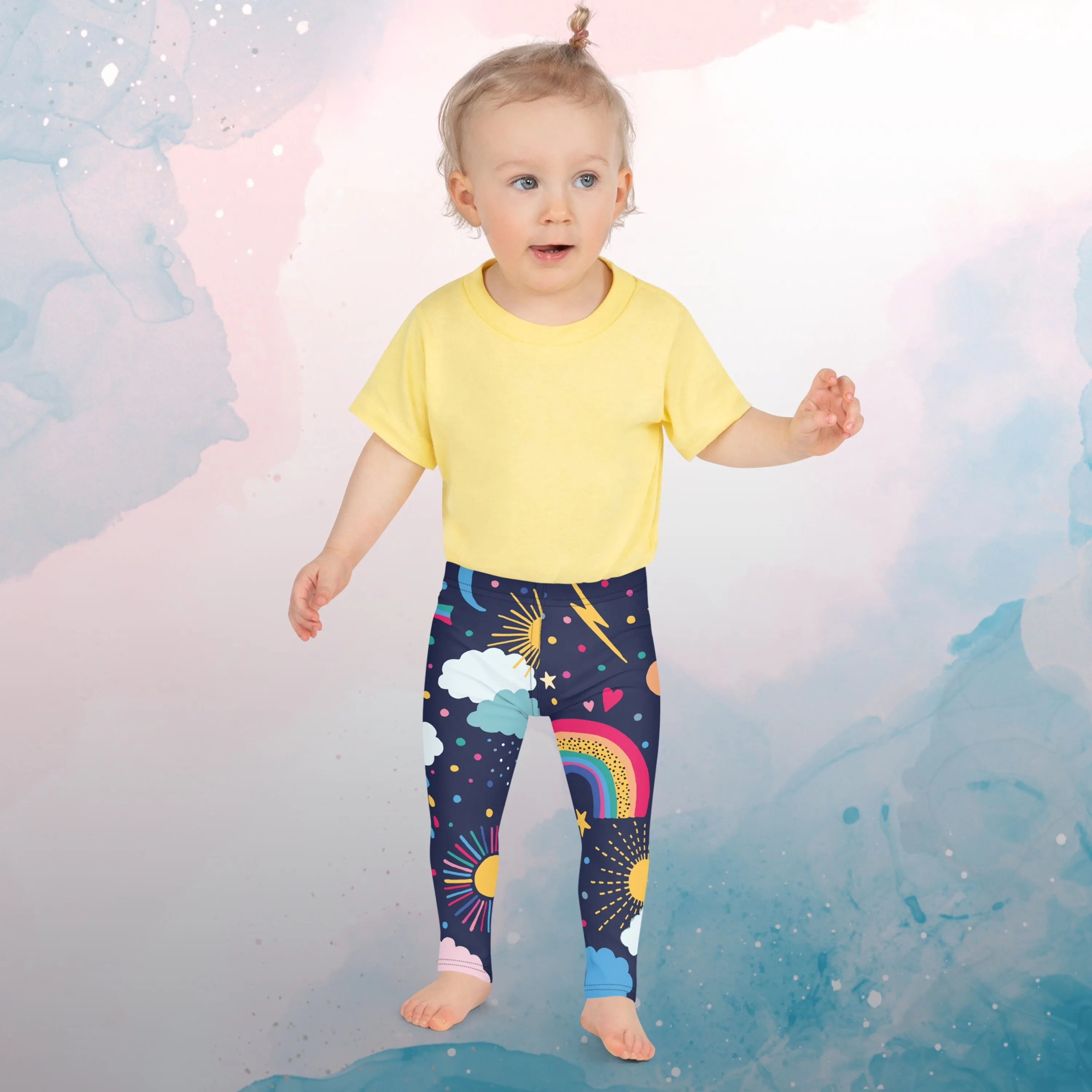 Rainbows and Rain Clouds Weather Themed Kid's Leggings