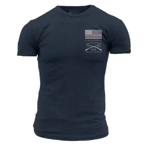 Red Line Flag Basic T-Shirt - Midnight Navy Red Line Flag Basic T-Shirt - Midnight Navy