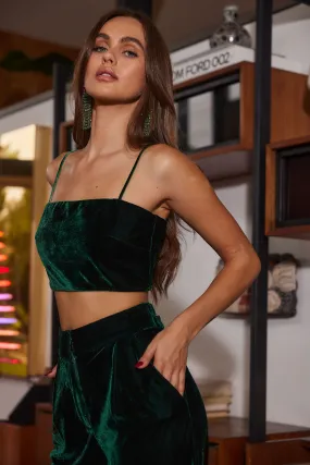 Rhea Emerald Velvet Crop Top Rhea Emerald Velvet Crop Top