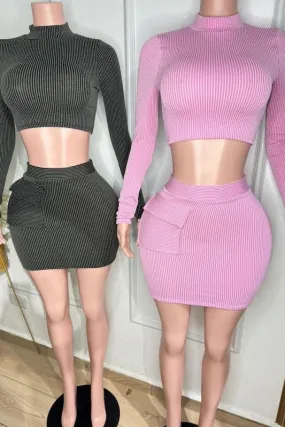 Ribbed Top and Cargo Skirt Set Ribbed Top and Cargo Skirt Set