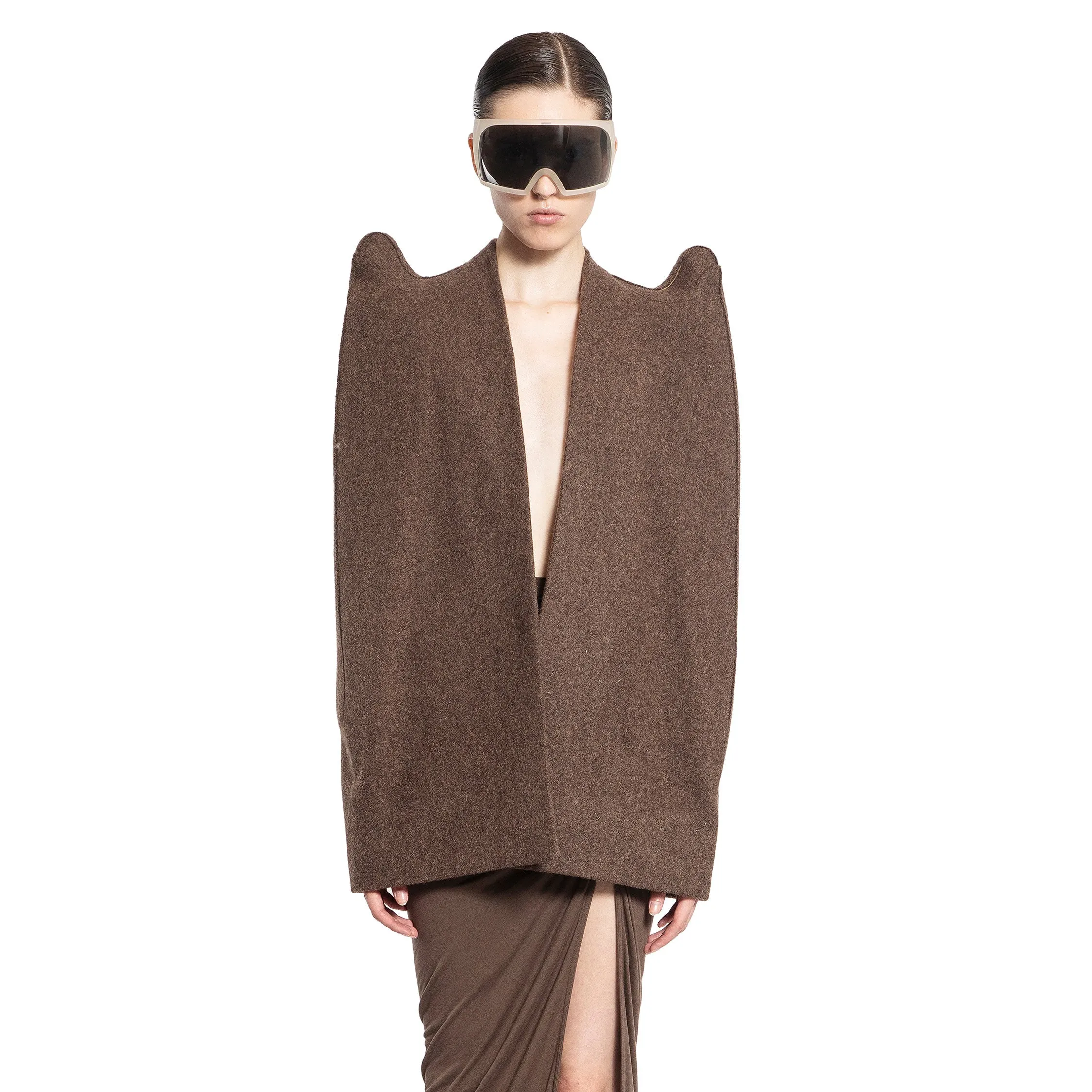 RICK OWENS WOMAN BROWN COATS