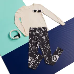 Rocket Ships and Planets Printed Youth Leggings