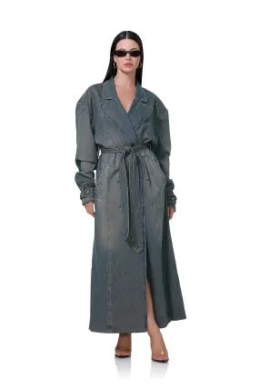 Saint Barrel Sleeve Trench Coat - Tinted Grunge Wash Saint Barrel Sleeve Trench Coat - Tinted Grunge Wash