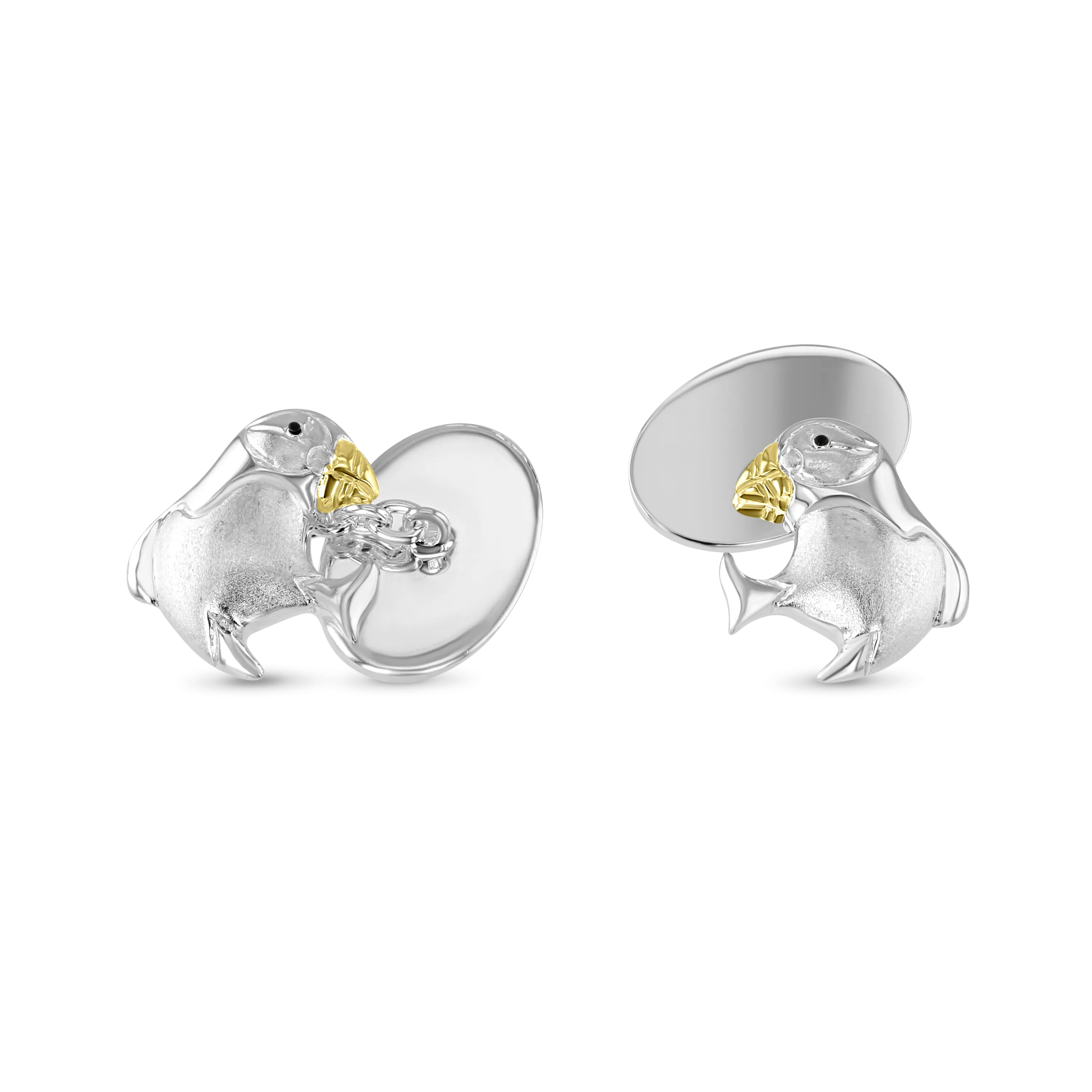 Silver and Gold Plated Puffin Cufflinks