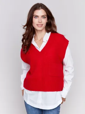 Soft Touch Sweater Vest - Cranberry Soft Touch Sweater Vest - Cranberry