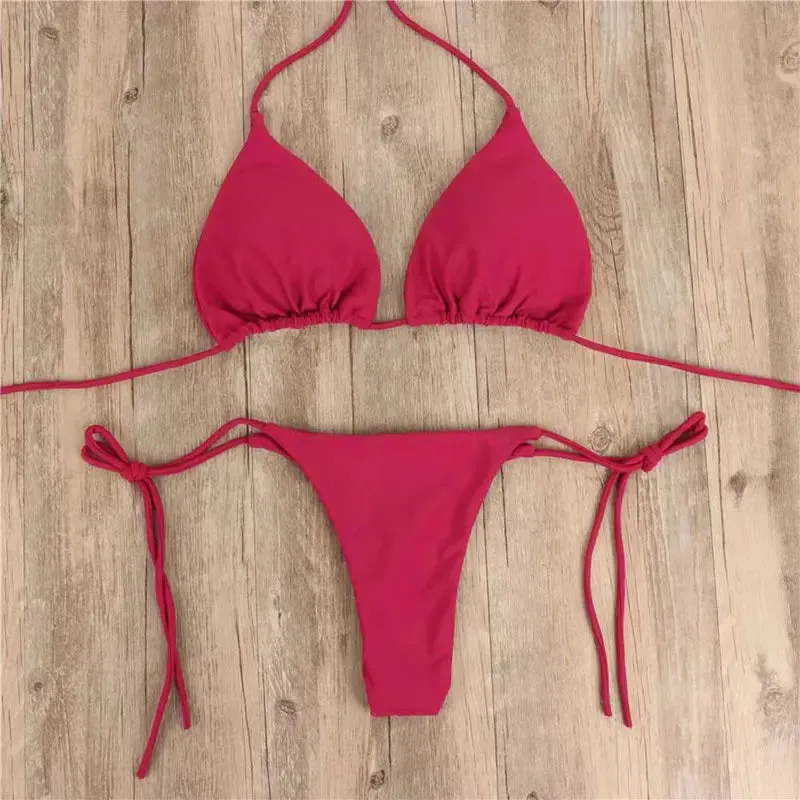 Summer Swimsuit Women Sexy Bikini Set Push-up Padded Bra Thong Two Pieces Swimwear Beachwear Bathing Suit female sexy swimsuits