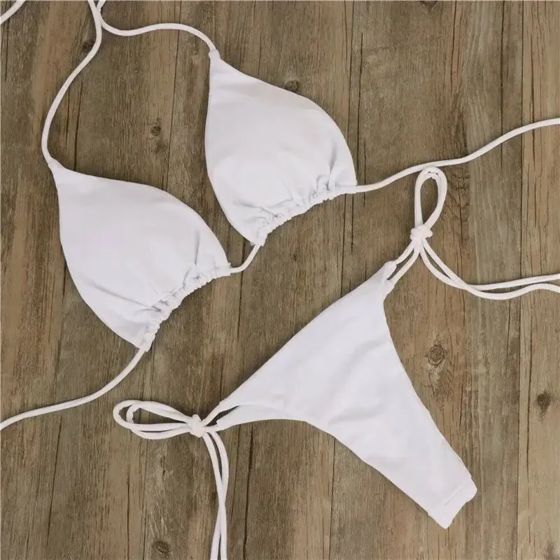 Summer Swimsuit Women Sexy Bikini Set Push-up Padded Bra Thong Two Pieces Swimwear Beachwear Bathing Suit female sexy swimsuits