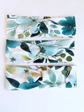 Teal Winter Floral Headband - On Hand Teal Winter Floral Headband - On Hand