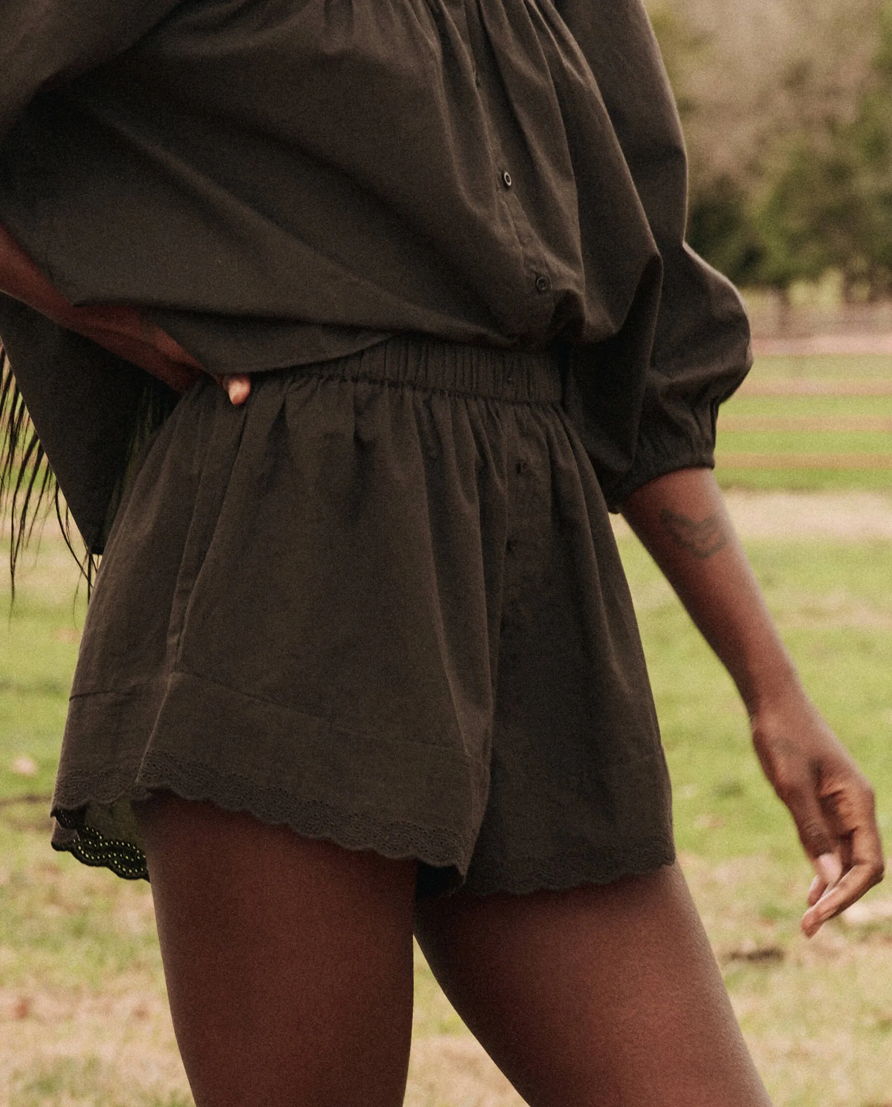 The Eyelet Tap Short. -- Black