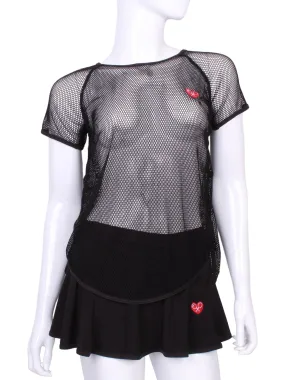 Tie Back Tee Short Sleeve Black Fishnet Tie Back Tee Short Sleeve Black Fishnet