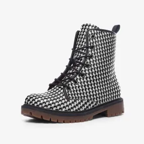Vampire Art Classic Goth Grunge Black and White Houndstooth Casual Faux Leather Lightweight Boots - US sizes Vampire Art Classic Goth Grunge Black and White Houndstooth Casual Faux Leather Lightweight Boots - US sizes