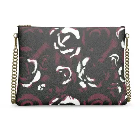 Vampire Art Grunge Contrast Roses Crossbody Bag With Chain Vampire Art Grunge Contrast Roses Crossbody Bag With Chain