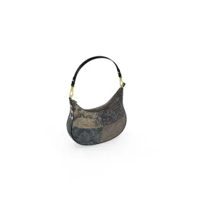 Vampire Art Grunge Patchwork Curve Hobo Bag - Double Brocade Vampire Art Grunge Patchwork Curve Hobo Bag - Double Brocade