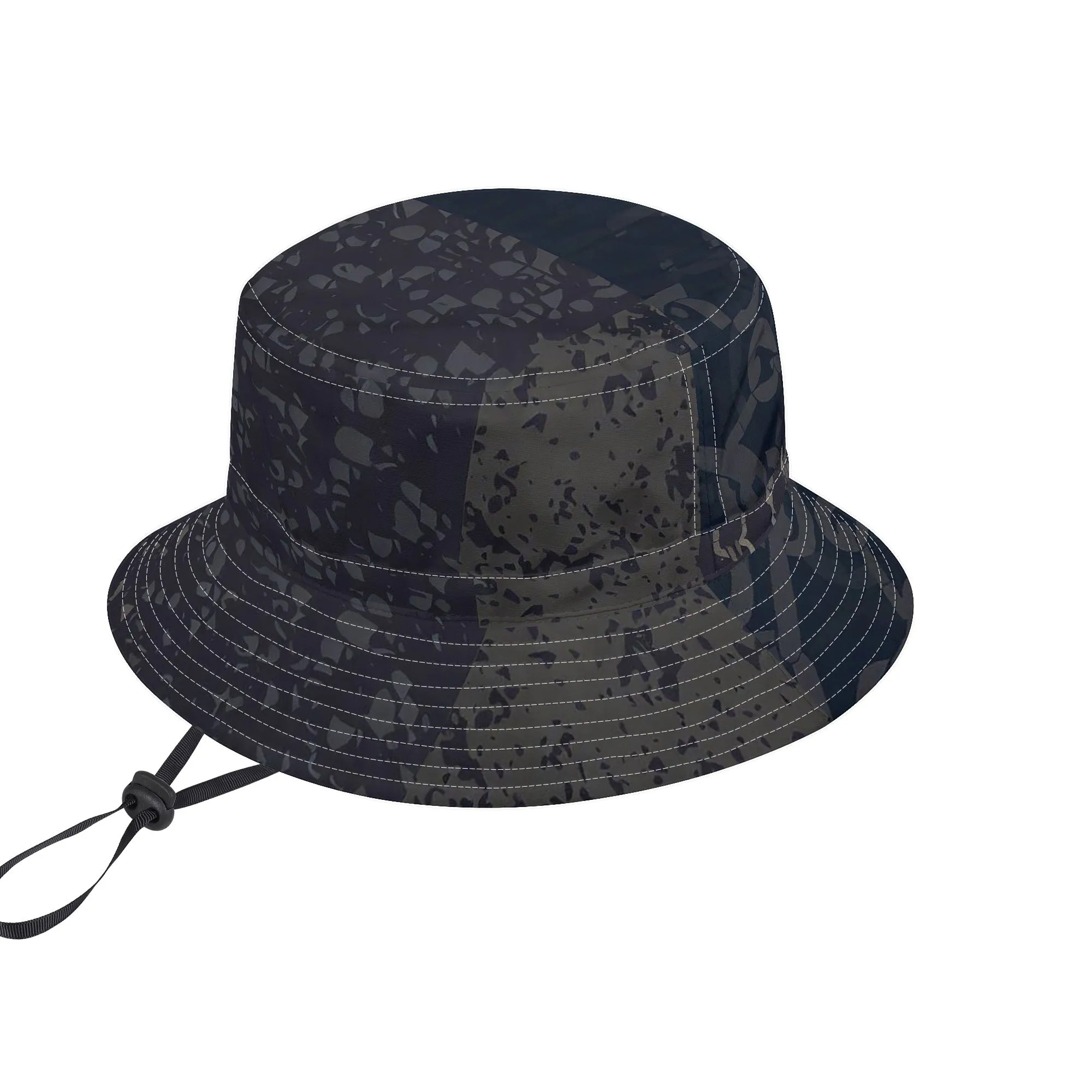 Vampire Art Grunge Unisex Bucket Fisherman's Hat - Chains Patchwork with Adjustable String