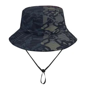 Vampire Art Grunge Unisex Bucket Fisherman's Hat - Chains with Rust Patchwork with Adjustable String Vampire Art Grunge Unisex Bucket Fisherman's Hat - Chains with Rust Patchwork with Adjustable String