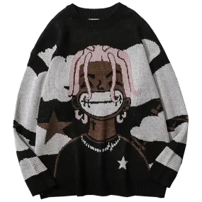 Vintage Cartoon Anime Knitted Sweater for Men Vintage Cartoon Anime Knitted Sweater for Men