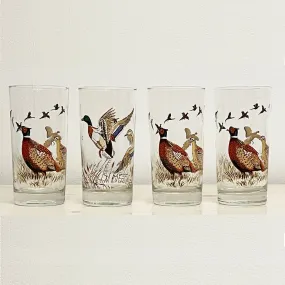 Vintage Libbey Wild Bird, Duck, Pheasant Highball Bar Glasses Set Vintage Libbey Wild Bird, Duck, Pheasant Highball Bar Glasses Set