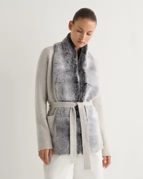 Women's Ruby Herringbone Fur Cardigan Frost White Women's Ruby Herringbone Fur Cardigan Frost White